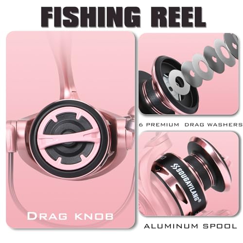 Sougayilang Telescopic Fishing Rod and Reel Combo, Collapsible Travel Fishing Pole and Spinning Fishing Reel, Fishing Gift...