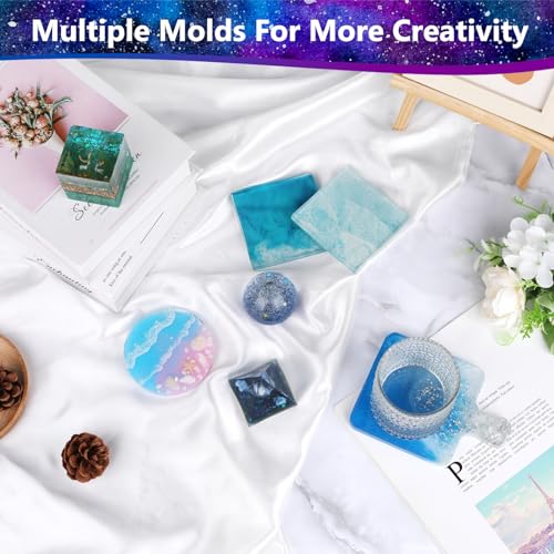 KISREL Epoxy Resin Kit for Beginners, Resin Kit with Molds, 18OZ Epoxy Kit with Dried Flowers, Measuring Cups and Resina S...