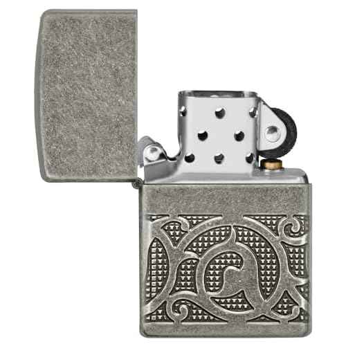 Zippo Pattern Armor Antique Silver Pocket Lighter