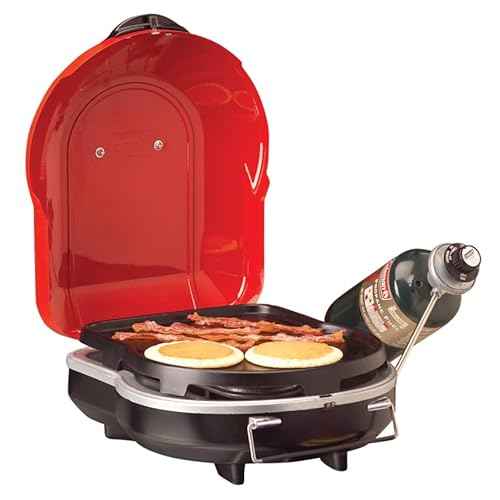 Coleman Fold ¡®N Go 6,000 BTU Portable Propane Grill, Lightweight Gas Grill with Push-Button Starter & Adjustable Horseshoe Burner, Great for Camping, Tailgating, Grilling, BBQ