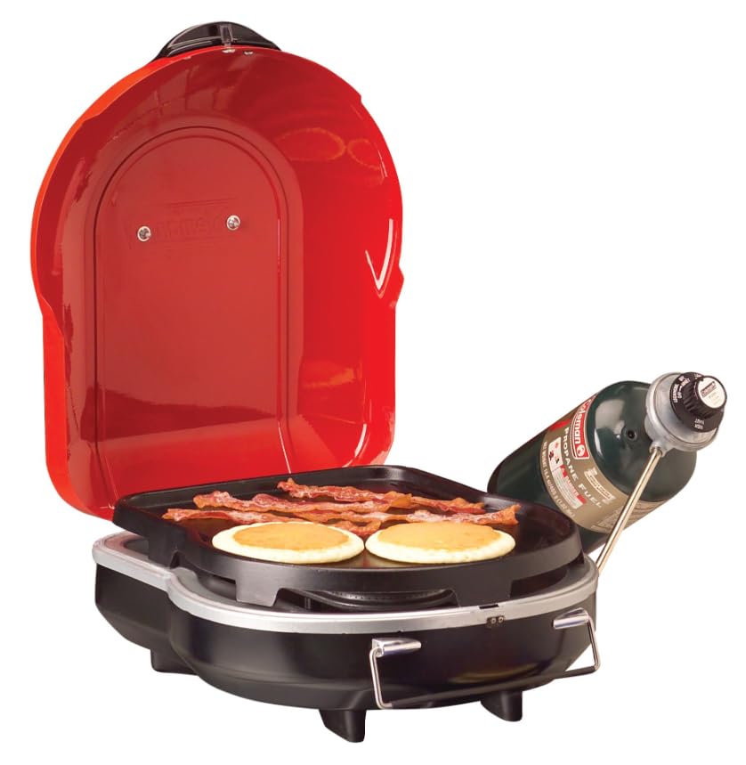 Coleman Fold ‘N Go 6,000 BTU Portable Propane Grill, Lightweight Gas Grill with Push-Button Starter & Adjustable Horseshoe...
