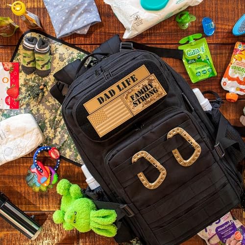 ActiveDoodie Dad Diaper Bag for Men with Removable Patches, Waterproof Tri-fold Changing Pad, Insulated Pouches, Molle Web...