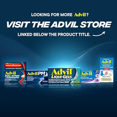 Advil Dual Action Coated Caplets with Acetaminophen, 250 Mg Ibuprofen and 500 Mg Acetaminophen Per Dose (2 Dose Equivalent) for 8 Hour Pain Relief - 2 Count x 50