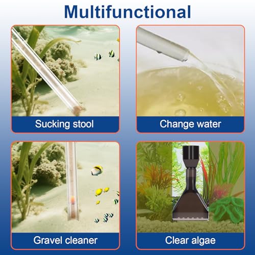 lounginglife Fish Tank Cleaner Kit, Gravel Vacuum for Aquarium, Fish Tank Aquarium Vacuum Gravel Cleaner, Aquarium Siphon ...