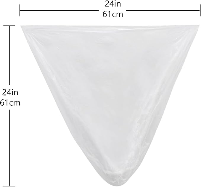 Clear Trash Bags, Garbage Can Liners, 24 x 24 Inch, 1000 Count, 7-10 Gallon Capacity, Transparent, for Home Office Commercial Use
