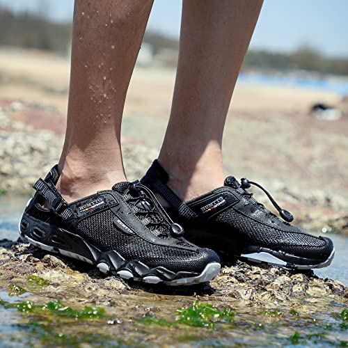 HUMTTO Men's Amphibious Water Shoes - Hiking Sandals for Men Outdoor Water Sandal Closed Toe Non-Slip River Shoes Summer Q...