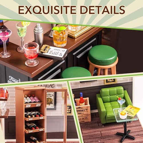 Rolife DIY Miniature Plastic House Building Set Toys Playset with LED Suitable for Mini Figures Construction Toys Diorama ...