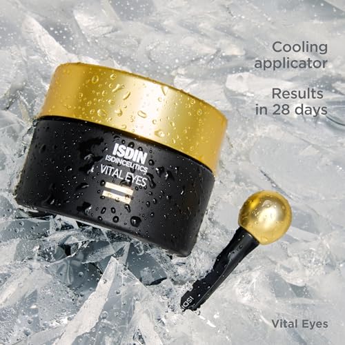 ISDIN Isdinceutics Vital Eyes - Night Eye Cream for Wrinkles Formulated with Melatonin, Cooling Applicator Included
