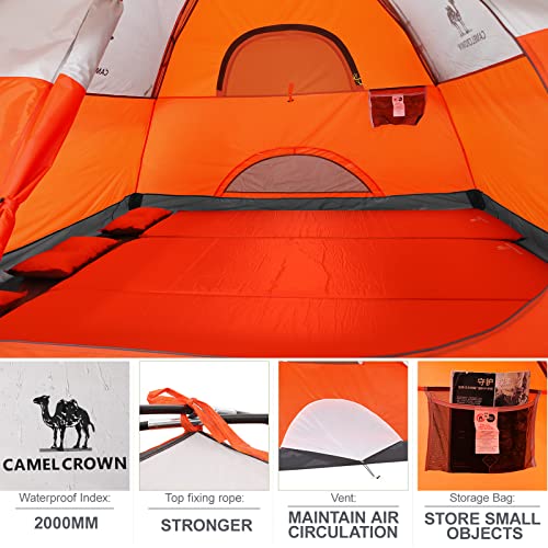 CAMEL CROWN 4/6 Person Tent Waterproof Lightweight Portable Backpacking Tent for Outdoor Camping Hiking