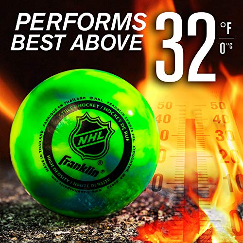 Franklin Sports NHL Street Hockey Balls - No Bounce Outdoor Street + Roller Hockey Balls - Official Size for Youth + Adult...