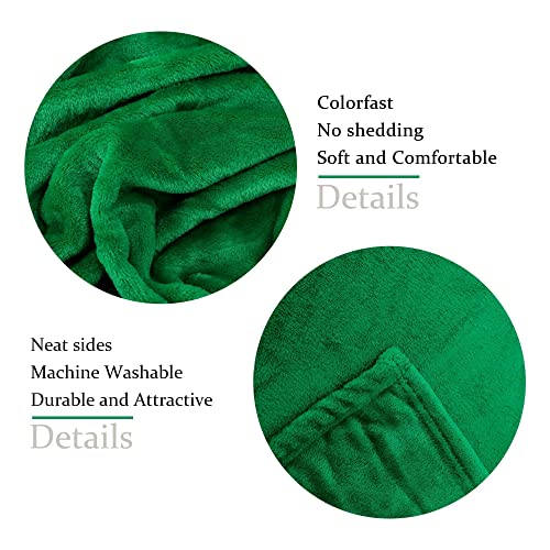 NANPIPER Fleece Blankets Super Soft Flannel Queen Size Blanket for Bed Luxury Cozy Microfiber Plush Fuzzy Blanket,Emerald ...