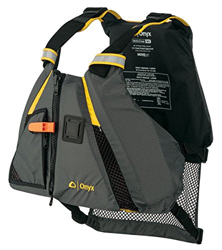 Onyx MoveVent Dynamic Paddle Sports Life Vest, Yellow, M/L & Kayak Fishing Life Jacket, Universal, Tan