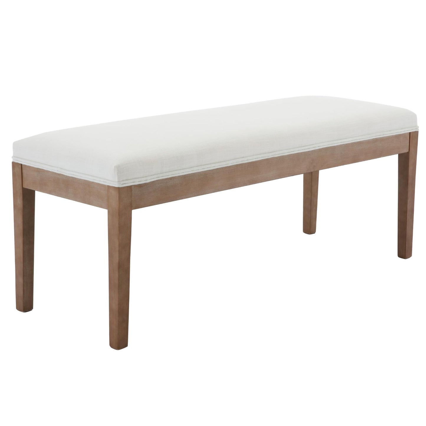 Janoray Linen Entryway Bench Farmhouse Dining Benches Upholstered Bedroom Bench Shoe Bench Seat for Hallway Living Room Bedroom End of Bed, 16" D x 45.5" W x 18.75" H, Beige