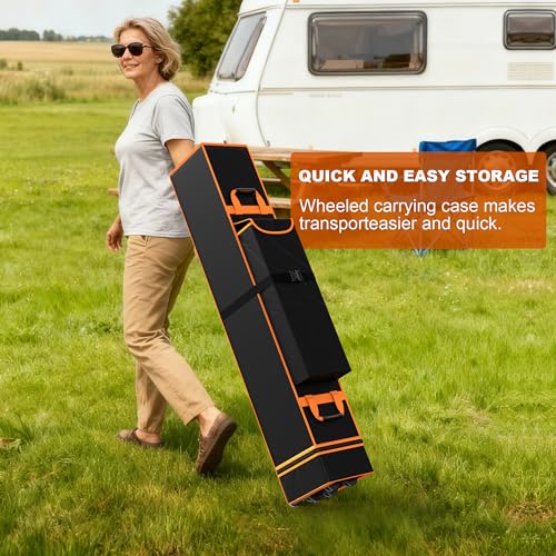 10 x 10 x 62 inch Canopy Tent Storage Bag Replacement with Roller Wheels & Handles, 800D Waterproof Large Heavy Duty Pop U...