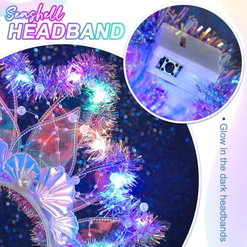 BARTOSI Light Up Headband LED Headband Glow Hairband Festival Costume Hair Accessories for Women