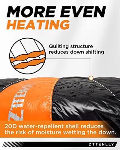 ZTTENLLY Down Sleeping Bag for Adults - Lightweight and Compact for Backpacking, Camping and Hiking - 550/600 FP, 0/20/30 ...