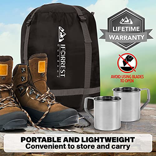 IFORREST Double Sleeping Bag for Adults - 2 Person Cold Weather(3-4 Seasons) Camping Bed, Extra-Wide & Warm - Queen Size XL