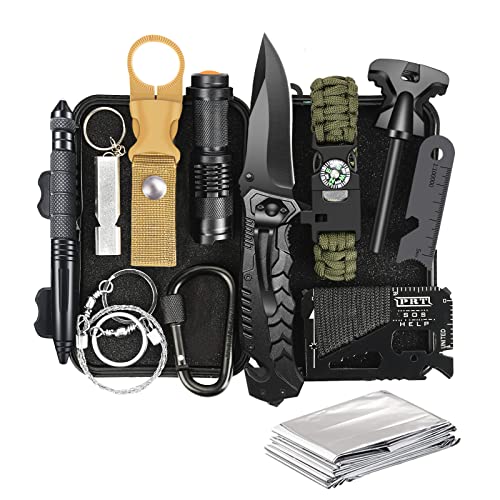 Gifts for Men Husband Dad Valentines Day, Survival Kit, Emergency Survival Gear and Equipment 14 in 1, Anniversary Birthda...