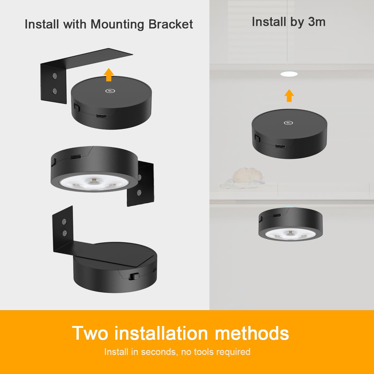 Picture Lights Rechargeable Battery Operated Wall Art Lights,Wireless Magnetic Painting Light with Remote,LED Timer&Dimmable Picture Frame lights for Artworking Picture Wall Decor(Black, 3Pack)