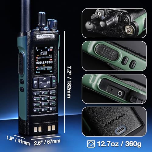 BAOFENG DM-32UV 10W DMR Radio with GPS & Digital APRS, Tier II Dual Band Ham Handheld Radio with UHF VHF Aviation FM Recei...
