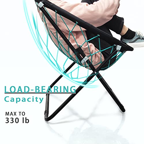 Camp Field Camping and Room Bungee Folding Chair Gifts for Friends -Versatile Bunjo Chairs with Fun Bouncy Design - Web Ch...