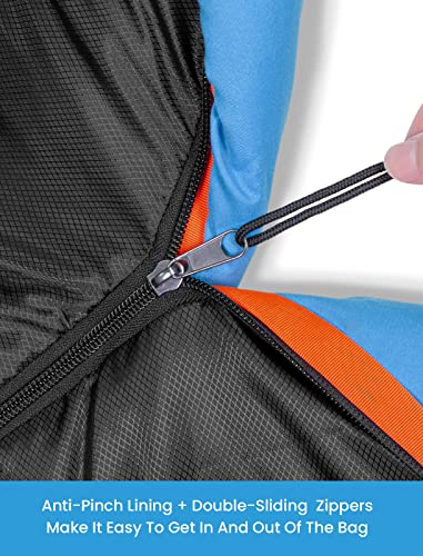 KAMPKEEPER Mummy Sleeping Bag, Cold Weather Camping Sleeping Bag, 32℉ 3-4 Seasons Adults Sleeping Bag, Non-Snag Zipper wit...