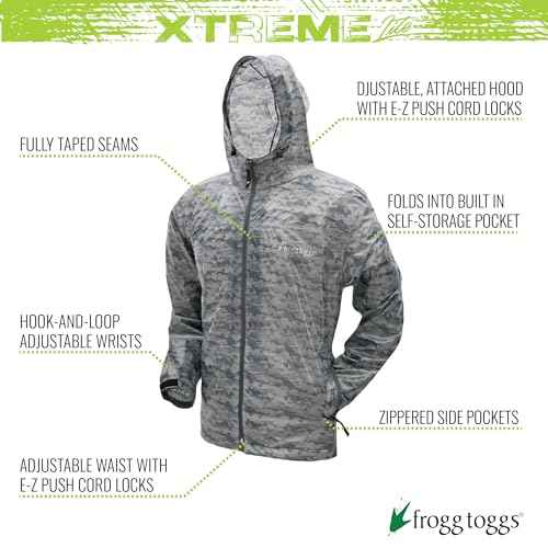 FROGG TOGGS Men's Xtreme Lite Packable Waterproof Breathable Rain Jacket