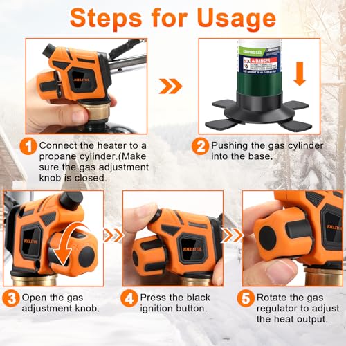Propane heater, 2000℉ Portable Propane Heater with Foldable Gas Cylinder Stand for Camping, Tent, Hiking, Ice Fishing, and...