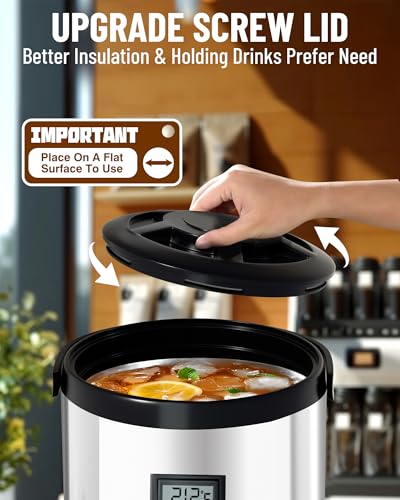 WantJoin Insulated Beverage Dispenser-75 Cup Hot&Cold water Urn for Catering-Stainless Steel Premium 12 L/3.2 Gallon Hot D...