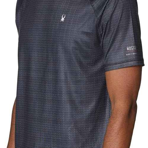 Spyder Men's Heather Short Sleeve Rashguard ? UPF+, Quick-Dry, Swim Shirt, Surfing, Hiking