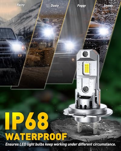 AUXITO H7 Bulbs, 900% h7ll LED Super Bright, Mini Size, Plug N Play, Long Lifespan, 2PCS