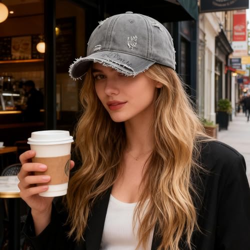 Rugged Vintage-Style Baseball Cap with Distressed Detailing