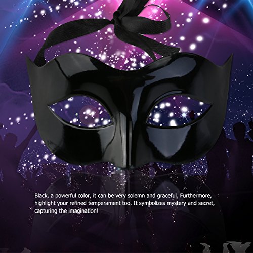 Wowagoga 10pcs Venetian Masquerade Costume Mask, Black Half Face Mask Halloween Costume Mask Mardi Gras Mask set for Women...
