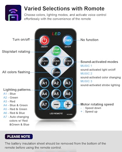 Luditek Sound Activated Party Lights with Remote DJ Lighting, Disco Ball Strobe Stage Light for Home Room Dance Parties Bi...