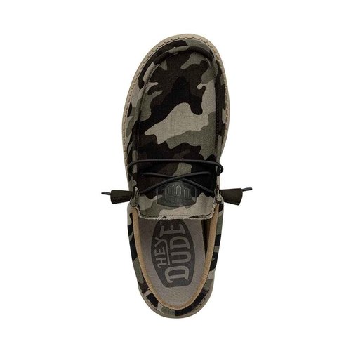 HEYDUDE Men's Wally Suede Multiple Colors | Mens Shoes | Men's Lace Up Loafers | Comfortable & Light-Weight Army Camo