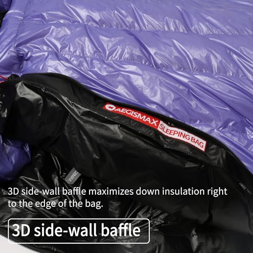 AEGISMAX Ultra Dry Down Sleeping Bag - 10D 800FP, Thicken Winter, Ultralight Camping & Hiking, Backpacking Outdoor (Future...