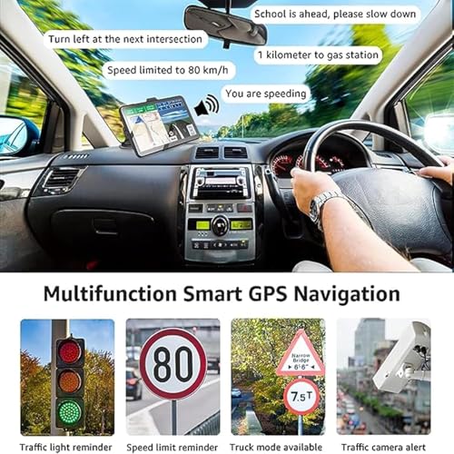 GPS Navigator for Car Truck RV - 9 Inch HD Navigation System with 2025 Maps, Speed Alert, Red Light Warning, Custom Truck ...