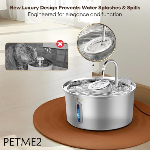 Luxury Smart Pet Fountain 2026 – 3.2L/108oz Stainless Steel Automatic Cat & Dog Water Fountain, Indoor Pet Water Dispenser...