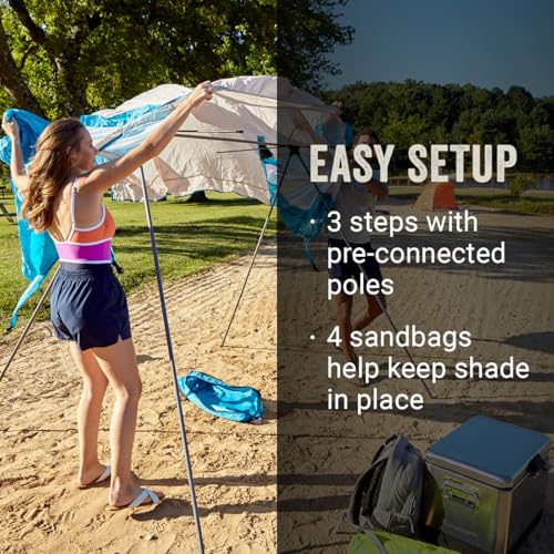 Coleman Backpack Sun Shelter, Portable 7x7ft Canopy Tent with Easy Setup, Lightweight Shade Tent for Beach, Park, Sideline...