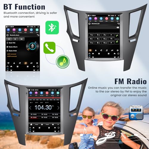 SIXWIN 2G+64G Android Car Stereo for Subaru Outback Legacy 2010-2014 9.7 Inch Touch Screen Car Radio with Wireless Apple C...