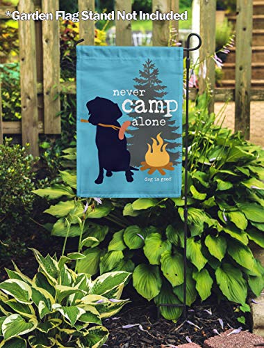 Flagology.com, Never Camp Alone, Garden Flag 12.5" x 18", Outdoor Flag, Exclusive Premium Fabric, Camping (Never Camp Alon...