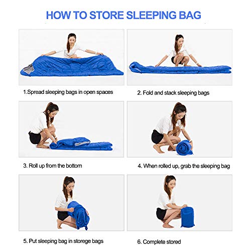 Sleeping Bag, Lightweight 3 Season Weather Sleep Bags for Kids Adults Girls Women, Microfiber Filled 5-20 Degree for Backp...