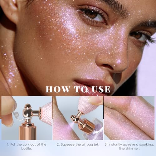 HOSAILY Body Glitter Spray, Holographic Body Glitter Powder for Face Hair Clothes Sparkle Highlighter Spray Makeup, Loose ...