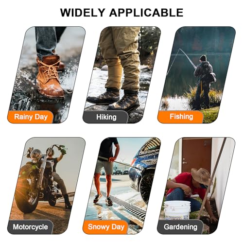 Dream Apparel Waterproof Rain Shoe Covers for Women Men, Non-Slip Reusable Foldable Boot Covers Rainproof Overshoes Over S...