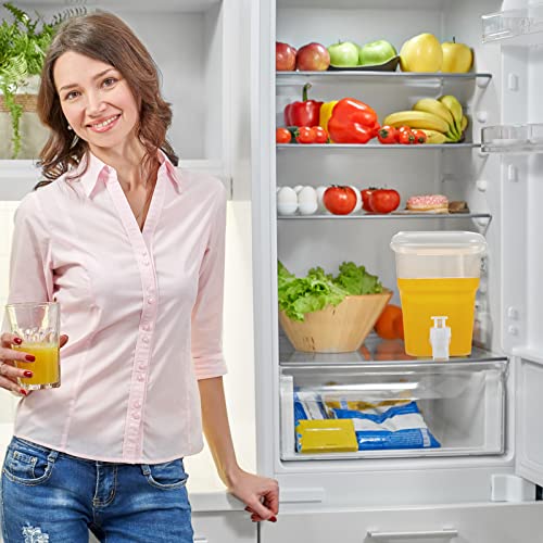 Hoolerry 4 Pcs 0. 8 Gallon Beverage Drink Dispenser for Fridge, Plastic Liquid Drink Juice Container with Spigot Cold Lemo...