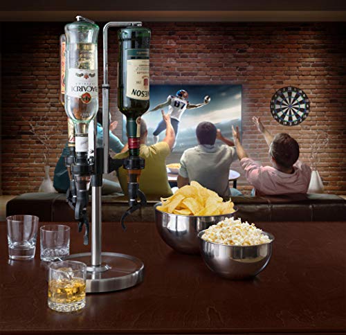 OGGI Professional 3-Bottle Revolving Liquor Dispenser, Stainless Steel
