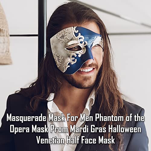Masquerade Mask For Men Phantom Of The Opera Mask Prom Mardi Gras Haloween Venetian Half Face Mask