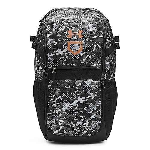 Under Armour Unisex-Adult Utility Baseball Backpack Print, (002) Black / / Metallic Gold, One Size Fits All