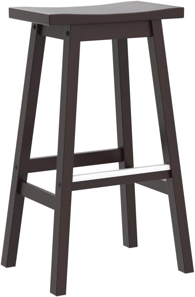 PayLessHere Bar Stools Set of 2, Saddle Stools 30 Inch Heigh, Bar Chairs Seat with Footrests and Industrial, Kitchen Counter Stools for Restaurant, Bistro Bar and Home Dining