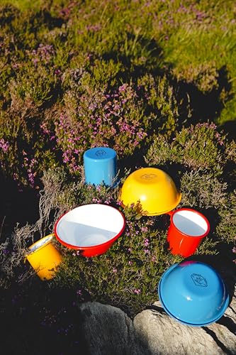 Lost & Found Cornwall 6 Piece Premium Enamelware Dining Set | 2* Bowls Deep Dish Plates Mugs | for Outdoor Camping Hiking ...